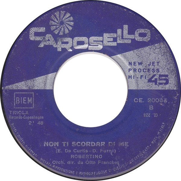 Robertino Loretti - Spazzacamino / Non Ti Scordar Di Me | Carosello (CI 20064) - 4