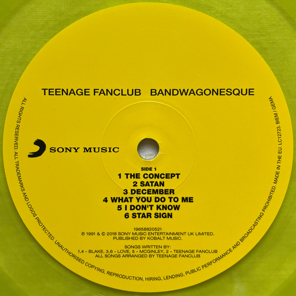 Teenage Fanclub - Bandwagonesque (Yellow Transparent Vinyl) [Vinyl] | Sony Music (19658820521) - 3