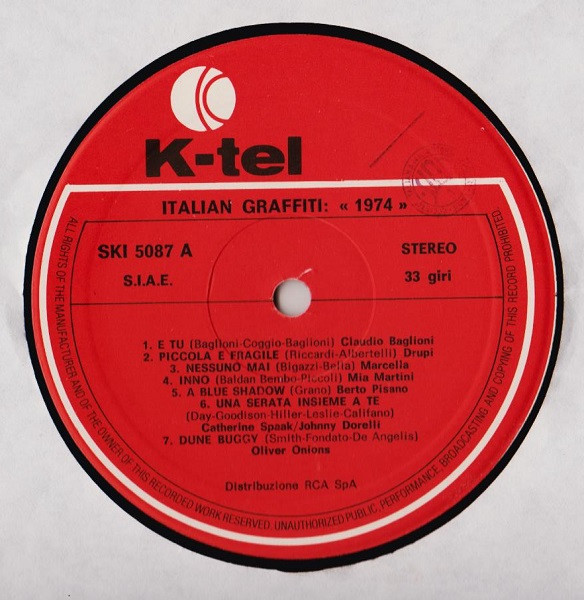 Various - Italian Graffiti 1974 | K-Tel (SKI 5087) - main