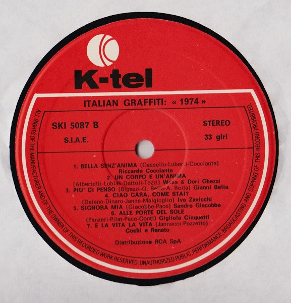 Various - Italian Graffiti 1974 | K-Tel (SKI 5087) - 2