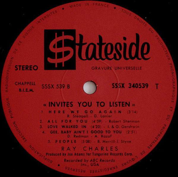 Ray Charles - Invites You To Listen | Stateside (SSSX 340.539) - 3