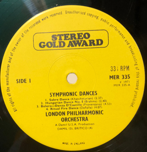 London Philharmonic Orchestra , Douglas Gamley - Symphonic Dances | Stereo Gold Award (MER 335) - 3