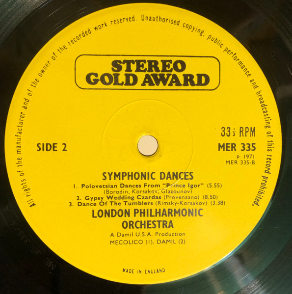 London Philharmonic Orchestra , Douglas Gamley - Symphonic Dances | Stereo Gold Award (MER 335) - 4
