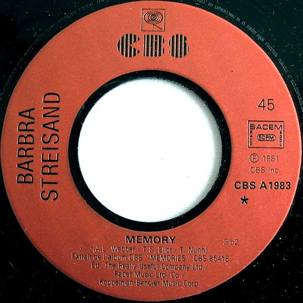 Barbra Streisand - Memory | CBS (CBS A1983) - 3
