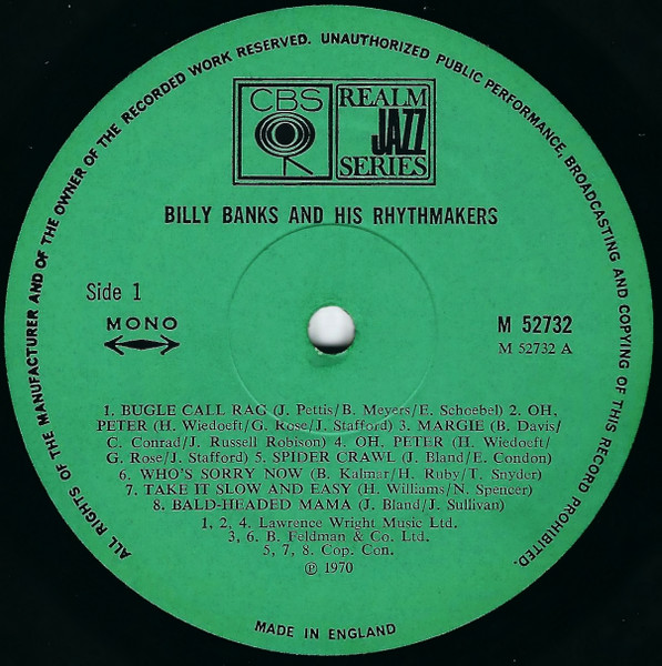 The Rhythmakers - Billy Banks And His Rhythmakers | CBS (52732) - 3 The Rhythmakers - Billy Banks And His Rhythmakers | CBS (52732) - 3
