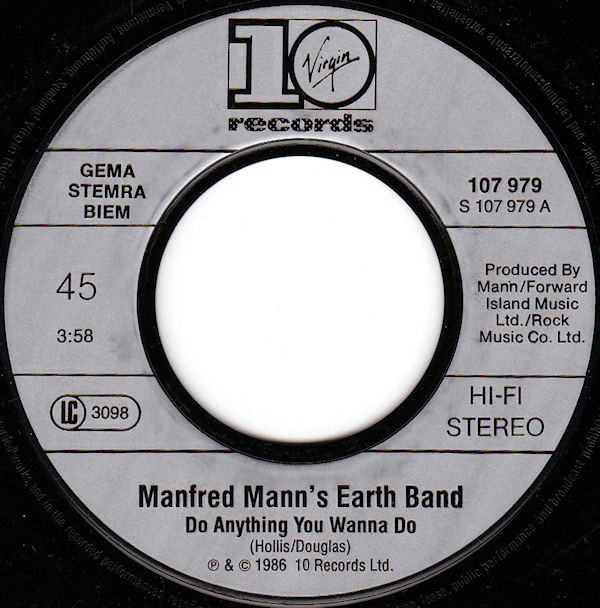 Manfred Mann's Earth Band With Chris Thompson - Do Anything You Wanna Do | 10 Records (107 979) - main
