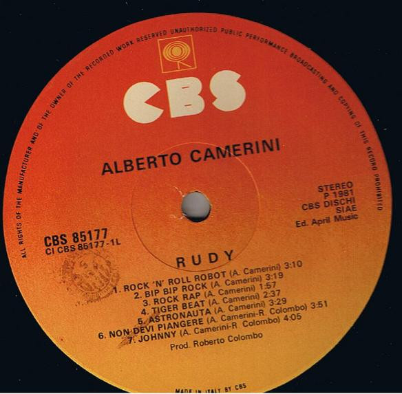 Alberto Camerini - Rudy / Rita | CBS (CBS 85177) - 3