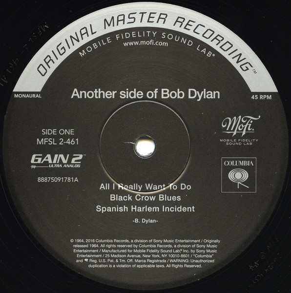 Bob Dylan - Another Side Of Bob Dylan | Mobile Fidelity Sound Lab (MFSL 2-461) - 3