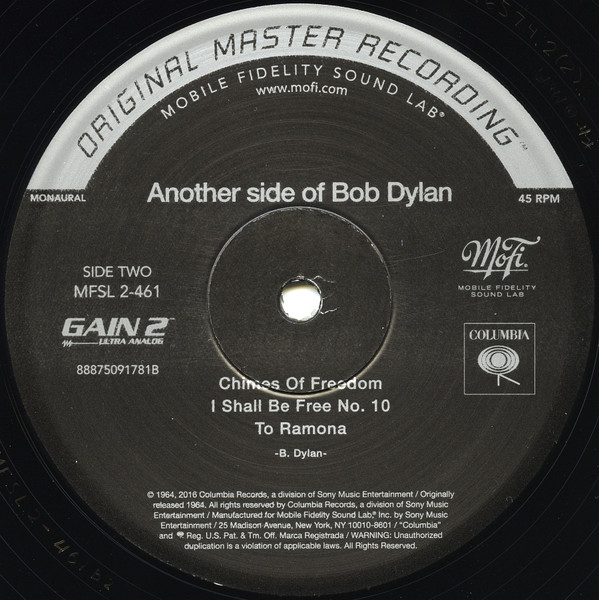 Bob Dylan - Another Side Of Bob Dylan | Mobile Fidelity Sound Lab (MFSL 2-461) - 4