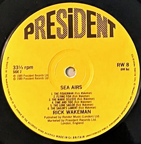 Rick Wakeman - Sea Airs | President Records (RW 8) - 4