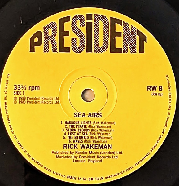 Rick Wakeman - Sea Airs | President Records (RW 8) - 3