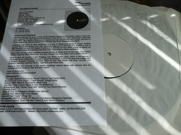 Mock & Toof - Zomby | Mule Musiq (mule 015)