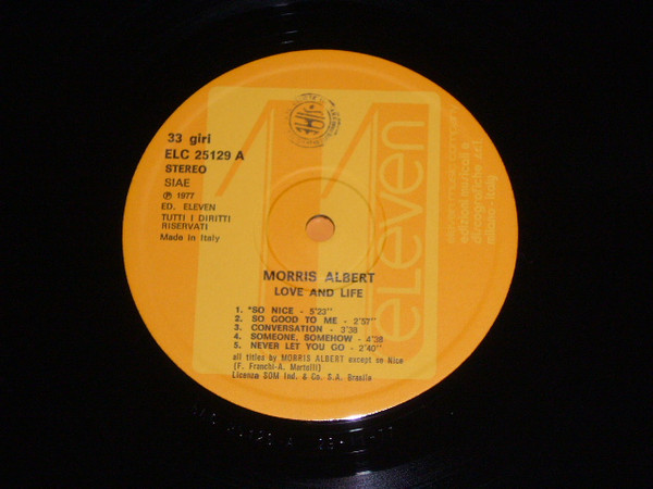 Morris Albert - Love And Life | Eleven (ELC 25129) - 4