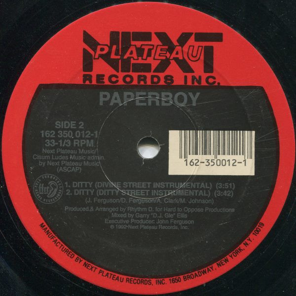 Paperboy - Ditty | Next Plateau Records Inc. (162 350 012-1) - 2 Paperboy - Ditty | Next Plateau Records Inc. (162 350 012-1) - 2