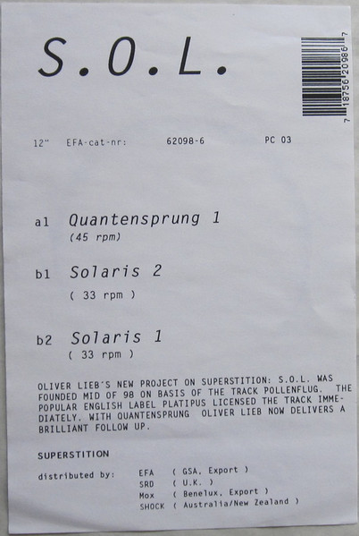 S.O.L. - Quantensprung | Superstition (62098-6) - 2 S.O.L. - Quantensprung | Superstition (62098-6) - 2