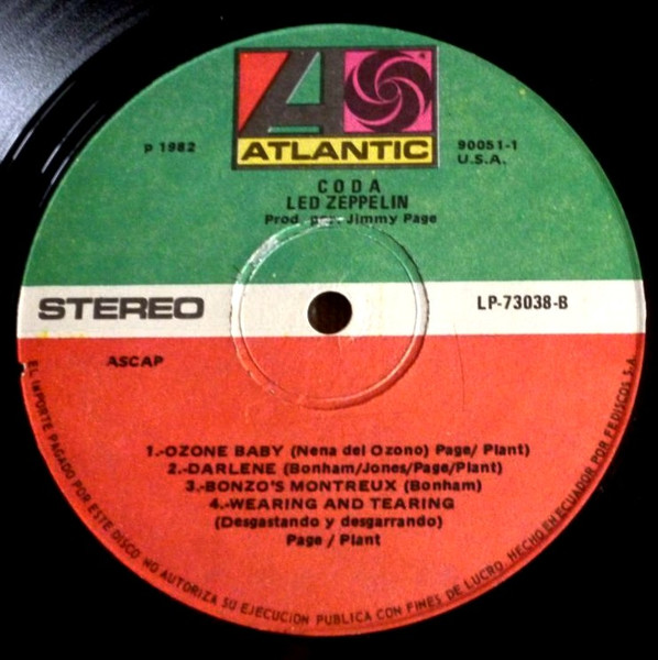 Led Zeppelin - Coda | Atlantic (LP-73038) - 3 Led Zeppelin - Coda | Atlantic (LP-73038) - 3