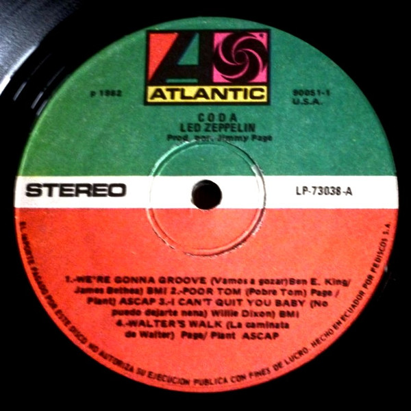 Led Zeppelin - Coda | Atlantic (LP-73038) - 2 Led Zeppelin - Coda | Atlantic (LP-73038) - 2