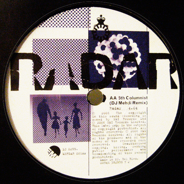 DJ Mehdi / Radar - Lucky Boy (Remixed By Radar) / 5th Columnist (DJ Mehdi Remix) | Because Music (MEHDAR 001) - 2