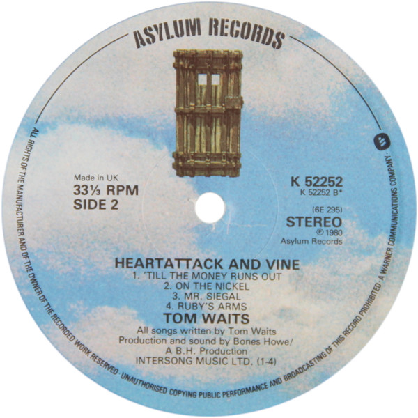 Tom Waits - Heartattack And Vine | Asylum Records (K 52252) - 4 Tom Waits - Heartattack And Vine | Asylum Records (K 52252) - 4