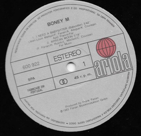 Boney M. - ! Need A Babysitter (Babysitter) / African Moon | Dacapo (600922) - 2 Boney M. - ! Need A Babysitter (Babysitter) / African Moon | Dacapo (600922) - 2