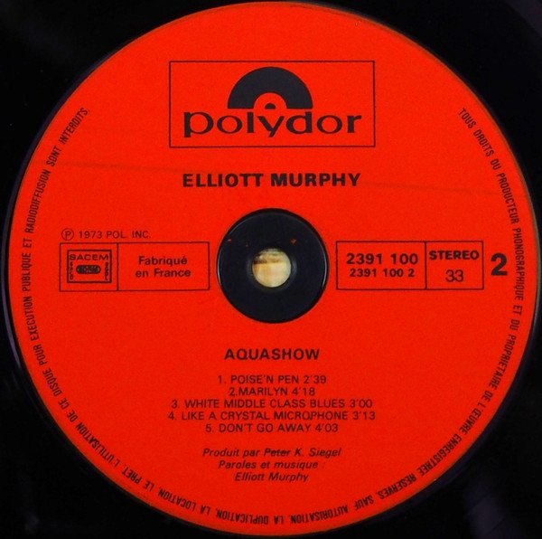 Elliott Murphy - Aquashow | Polydor (2391 100) - 4