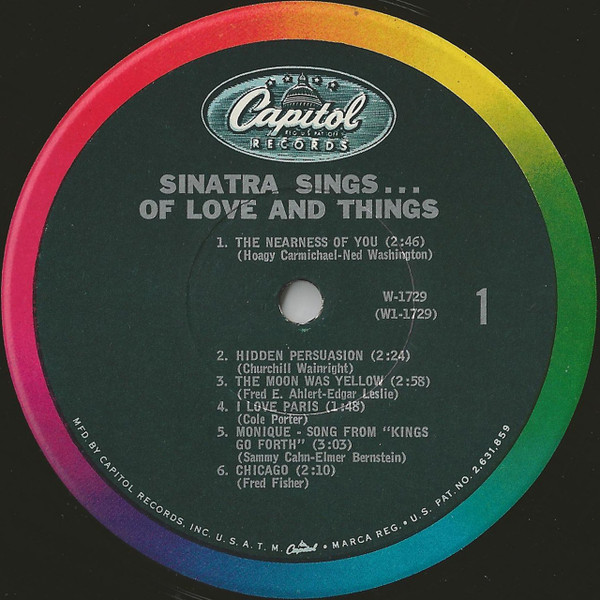 Frank Sinatra - Sinatra Sings...Of Love And Things | Capitol Records (W-1729) - 2 Frank Sinatra - Sinatra Sings...Of Love And Things | Capitol Records (W-1729) - 2