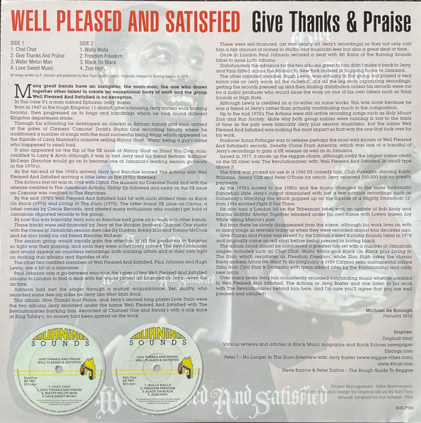 Well Pleased And Satisfied - Give Thanks & Praise | Burning Sounds (BSRLP989) - 3 Well Pleased And Satisfied - Give Thanks & Praise | Burning Sounds (BSRLP989) - 3