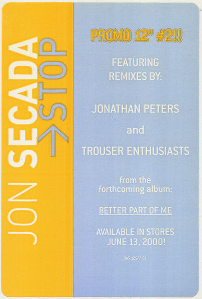Jon Secada - Stop (Promo #2) | Epic (BAS 12577) - 3 Jon Secada - Stop (Promo #2) | Epic (BAS 12577) - 3