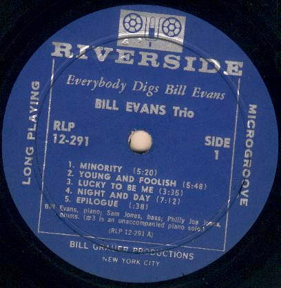 The Bill Evans Trio - Everybody Digs Bill Evans | Riverside Records (RLP 12-291) - 3 The Bill Evans Trio - Everybody Digs Bill Evans | Riverside Records (RLP 12-291) - 3