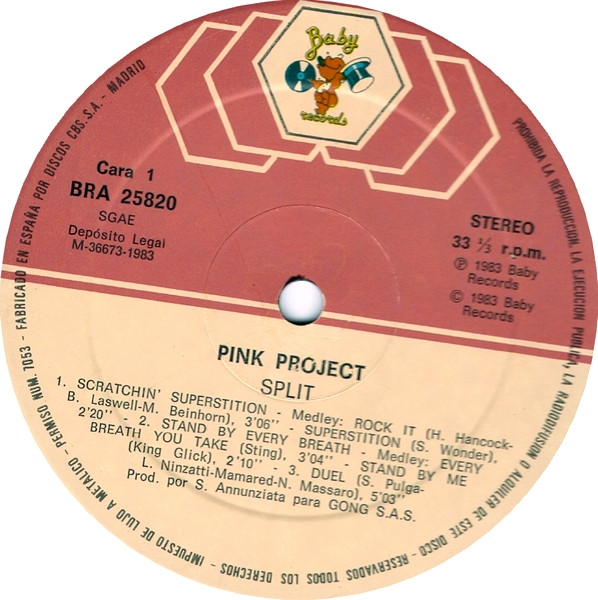 Pink Project - Split | Baby Records (BRA 25820) - 3