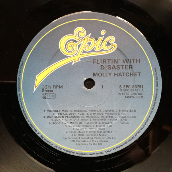 Molly Hatchet - Flirtin' With Disaster | Epic (EPC 83791) - 3