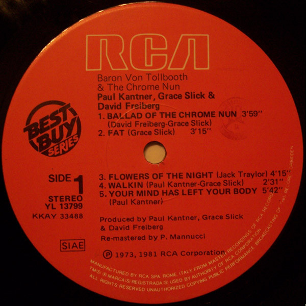 Paul Kantner , Grace Slick & David Freiberg - Baron Von Tollbooth & The Chrome Nun | RCA (YL 13799) - 3 Paul Kantner , Grace Slick & David Freiberg - Baron Von Tollbooth & The Chrome Nun | RCA (YL 13799) - 3