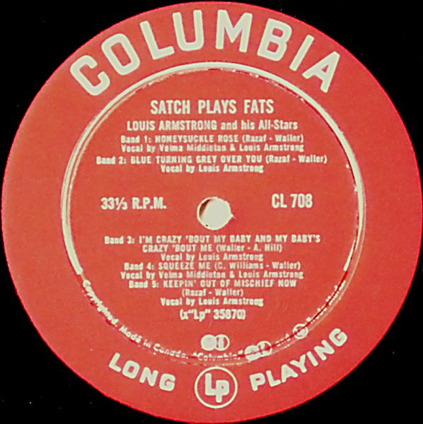Louis Armstrong And His All-Stars - Satch Plays Fats | Columbia (CL 708) - 3 Louis Armstrong And His All-Stars - Satch Plays Fats | Columbia (CL 708) - 3