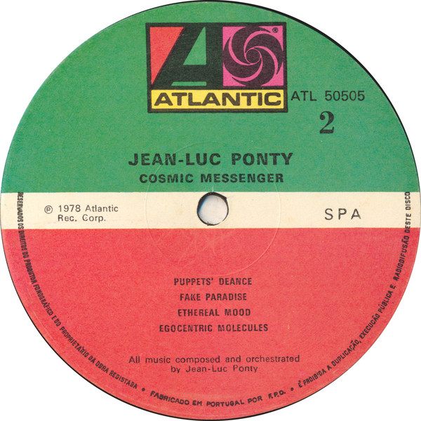 Jean-Luc Ponty - Cosmic Messenger | Atlantic (ATL 50505) - 3