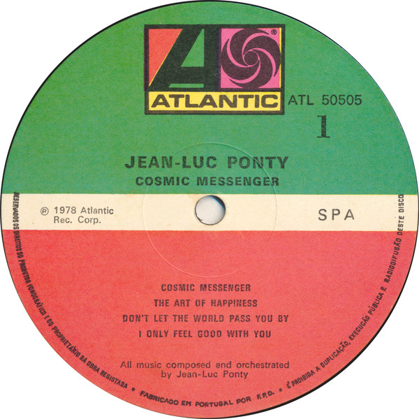Jean-Luc Ponty - Cosmic Messenger | Atlantic (ATL 50505) - 2