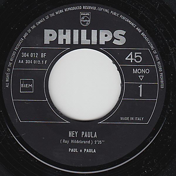 Paul & Paula - Hey Paula / Bobby Is The One | Philips (BF 304 012) - 3