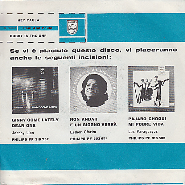 Paul & Paula - Hey Paula / Bobby Is The One | Philips (BF 304 012) - 2