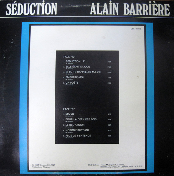 Alain Barrière - Séduction [Vinyl] | Celtina Productions (CELT-6802) - 2