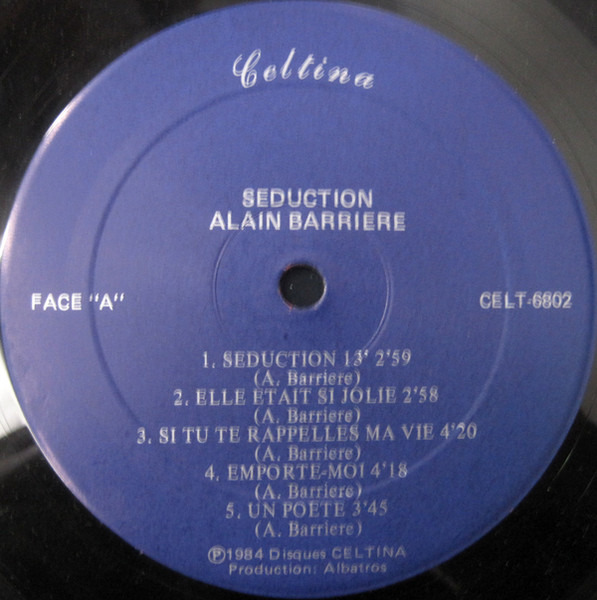 Alain Barrière - Séduction [Vinyl] | Celtina Productions (CELT-6802) - 3