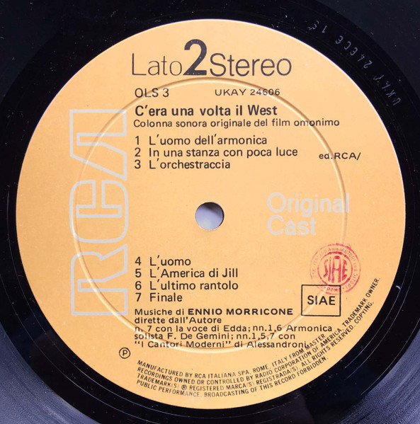 Ennio Morricone - C'Era Una Volta Il West (Colonna Sonora Originale Del Film) [Vinyl] | RCA Original Cast (OLS 3) - 4