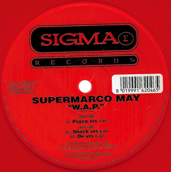 Supermarco May - W.A.P | Sigma Records (Sigma 037) - main