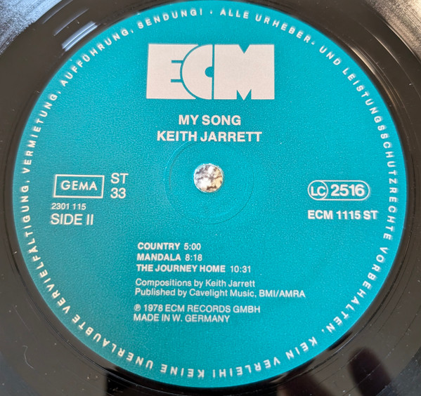 Keith Jarrett - My Song | ECM Records (ECM 1115) - 4 Keith Jarrett - My Song | ECM Records (ECM 1115) - 4