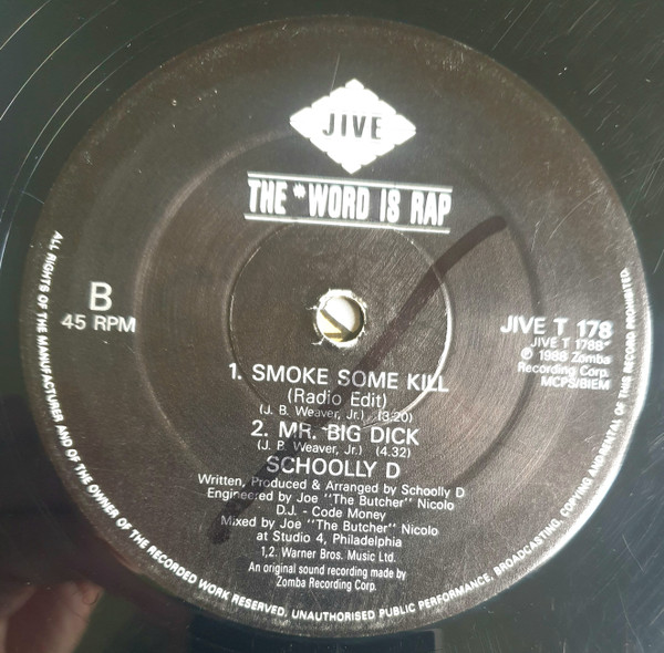 Schoolly D - Smoke Some Kill | Jive (JIVET 178) - 4