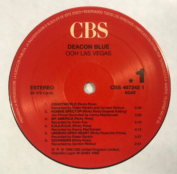 Deacon Blue - Ooh Las Vegas | CBS (CBS 467242 1) - 3 Deacon Blue - Ooh Las Vegas | CBS (CBS 467242 1) - 3
