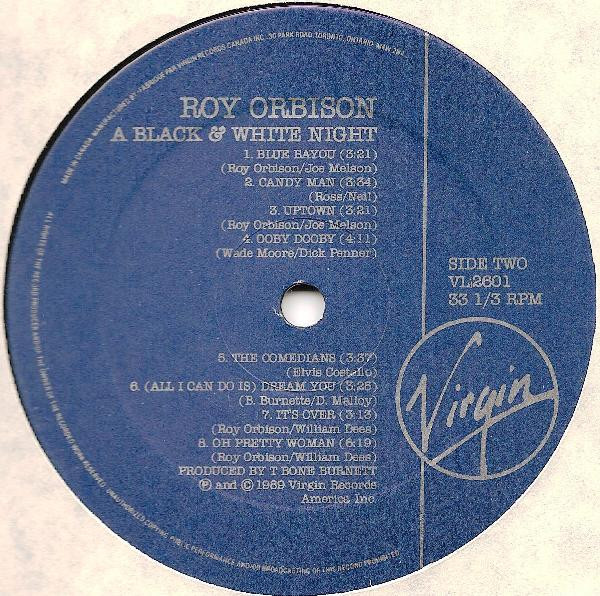 Roy Orbison - Roy Orbison And Friends - A Black And White Night Live [Vinyl] | Virgin (VL 2601) - 4