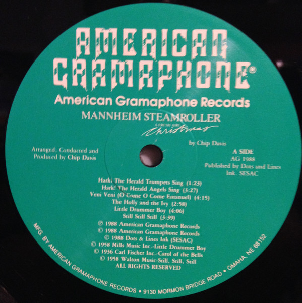 Mannheim Steamroller - A Fresh Aire Christmas | American Gramaphone Records (AG1988) - 2
