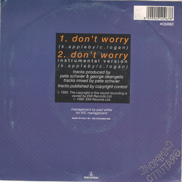 Kim Appleby - Don't Worry | Parlophone (06 2040967) - 2