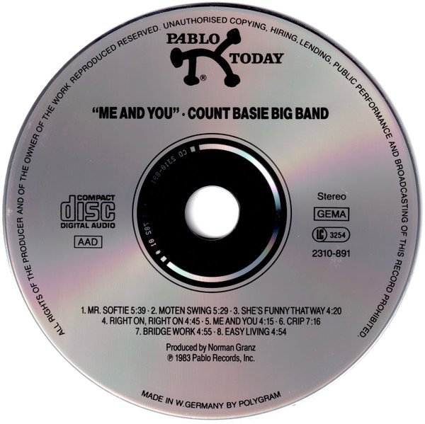 Count Basie Orchestra - Me And You | Pablo Records (CD 2310-891) - 3