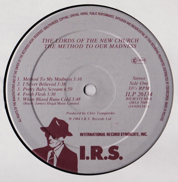 Lords Of The New Church - The Method To Our Madness | I.R.S. Records (ILP 26134) - 3