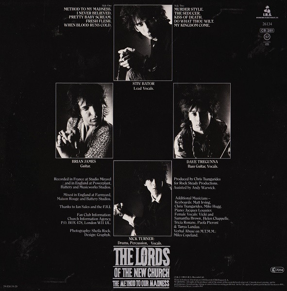 Lords Of The New Church - The Method To Our Madness | I.R.S. Records (ILP 26134) - 2